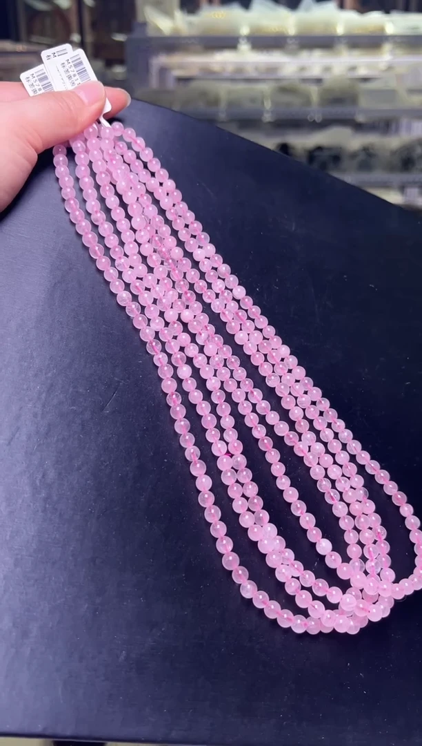 未镶嵌手串水晶粉水晶多圈手串6m+ M57811 多样性发一