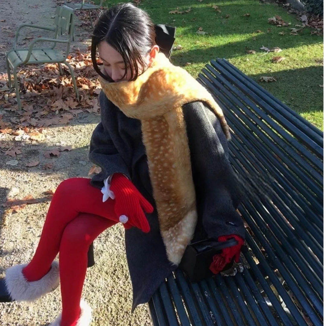 MONA 复古可爱 高级感毛茸茸 环保毛围巾女 冬季新款