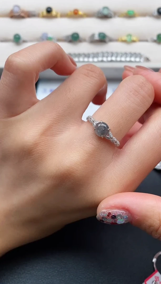 银S925镶嵌戒指翡翠111111111+5