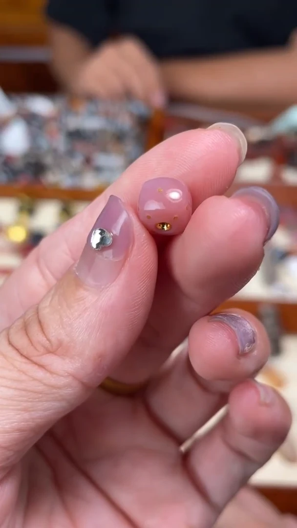 玛瑙/玉髓颈饰未镶嵌69精工粉糯六方珠8*7mm