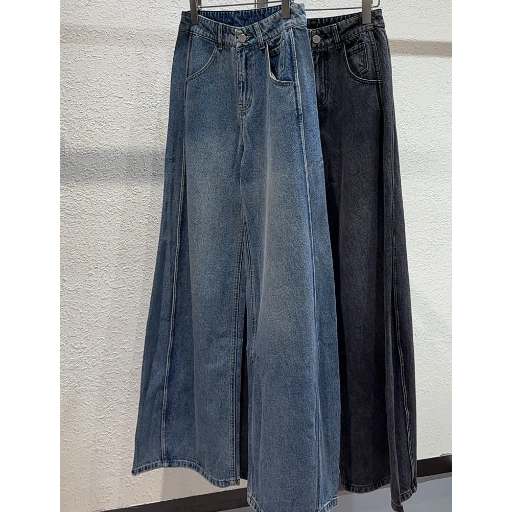 5A32时尚通勤大脚牛仔裤