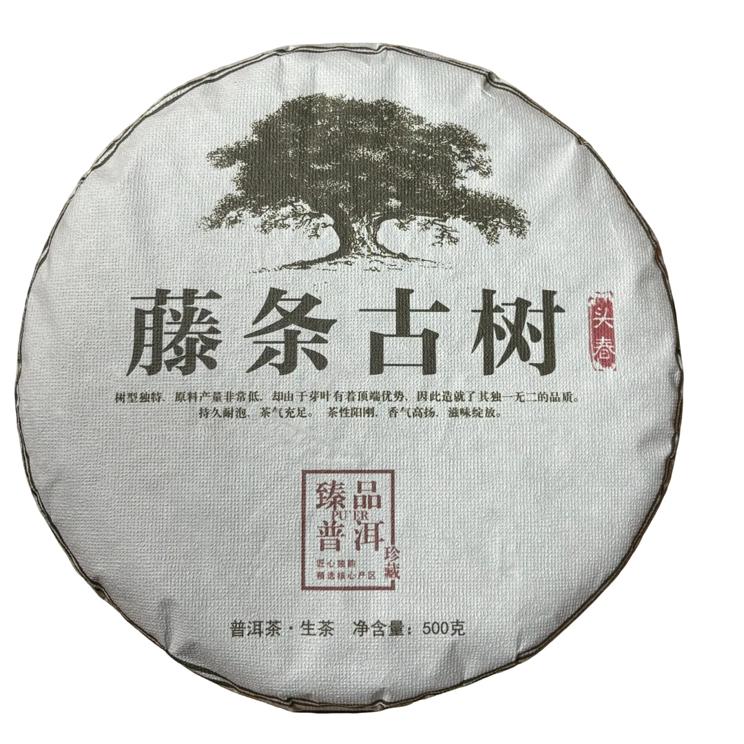 2023年藤条古树饼茶  生普 头春  500克-【236号】