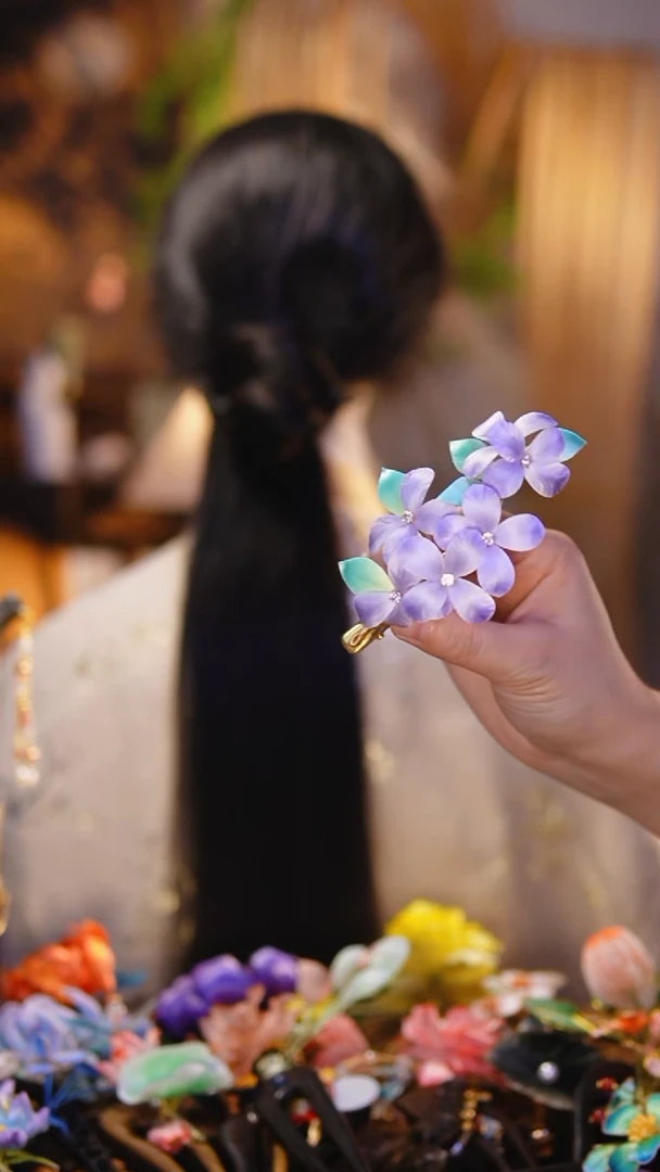 木非遗绒花工艺绣球花