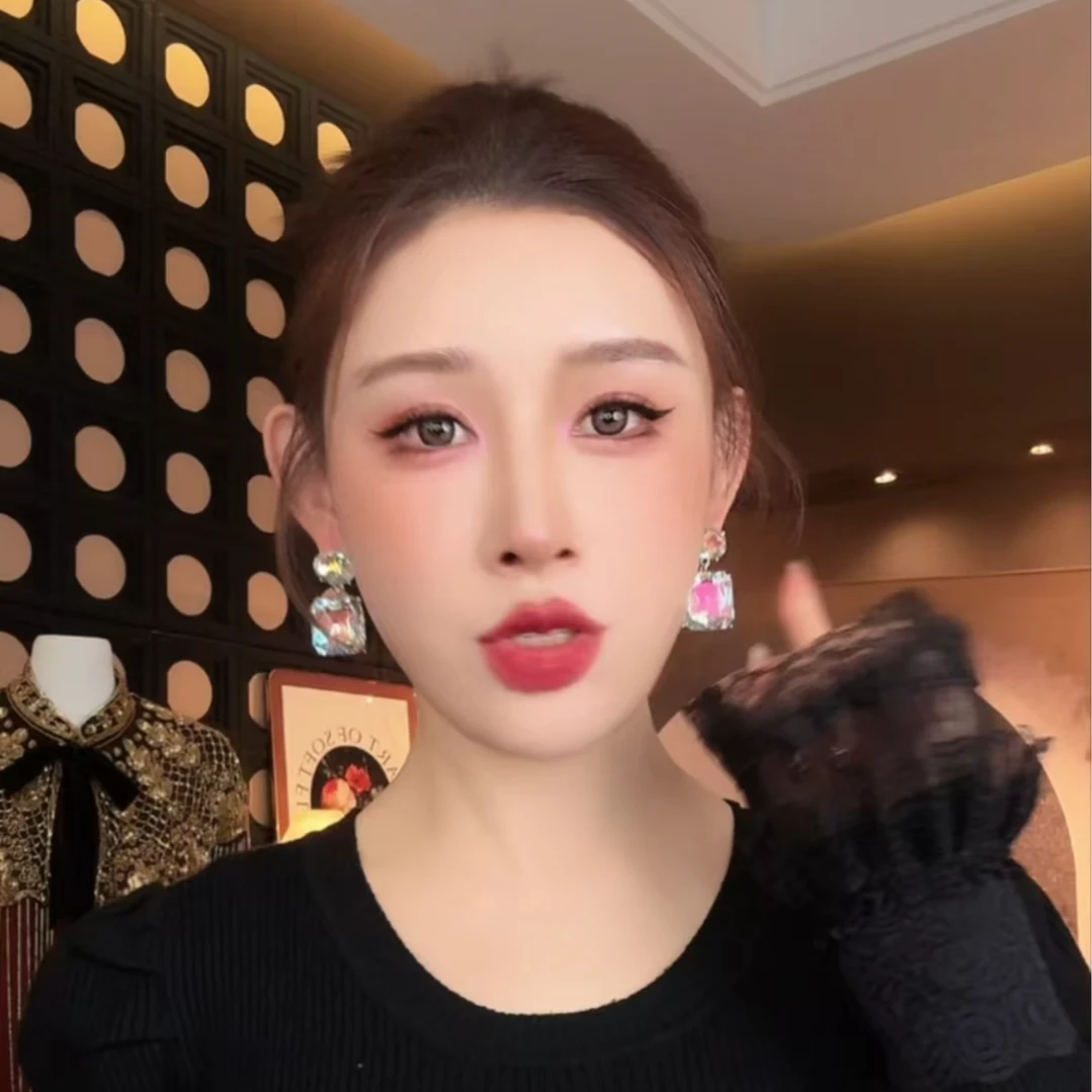 铜合金耳饰 新款幻彩方糖灵动坠耳环ST224