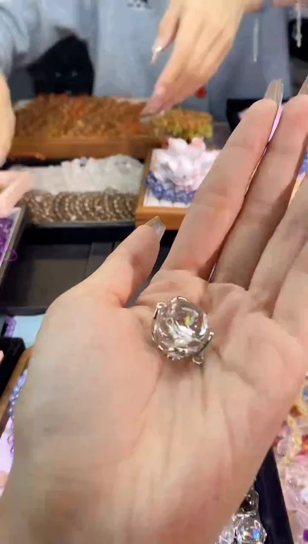 【闪购商品】水晶珠宝半成品合金白阿塞顶珠双耳配件16mm+