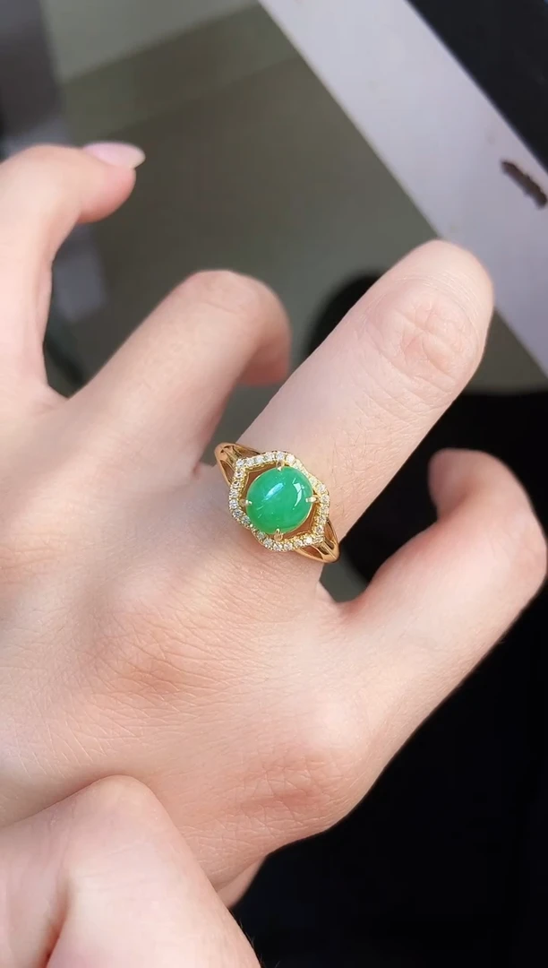 银S925镶嵌戒指翡翠12