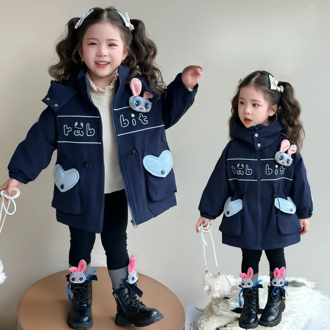 女童冬装棉服派克2025儿童加厚外套棉袄夹棉冲锋衣