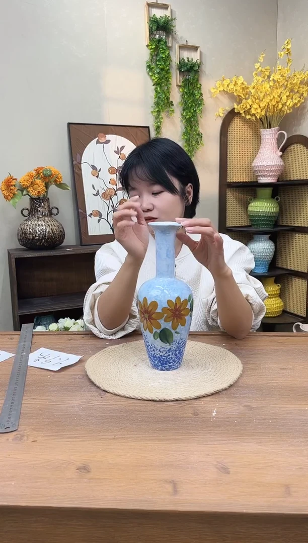 高28 口6 景德镇高温陶瓷花瓶花器
