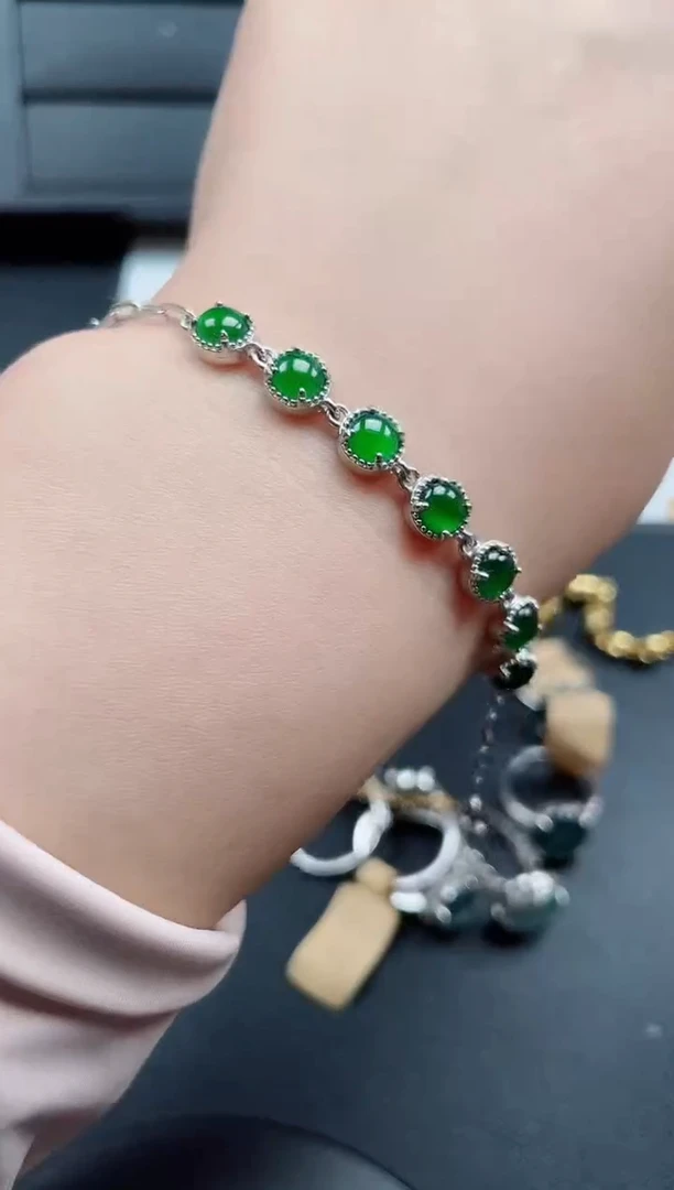 翡翠戒指银S925镶嵌432423