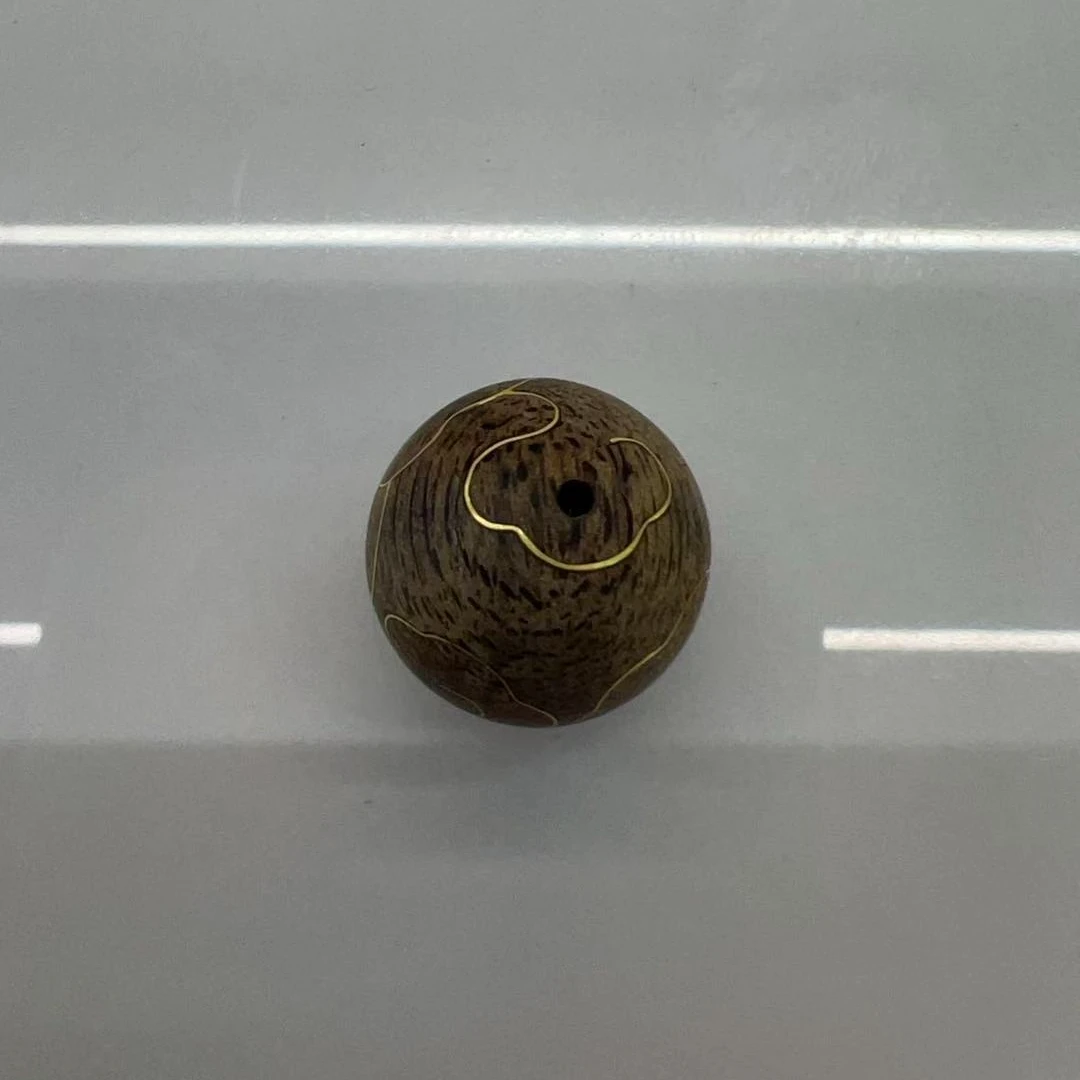 DY-B8837 老西马软丝沉水错金单珠 1.6cm 2.79g