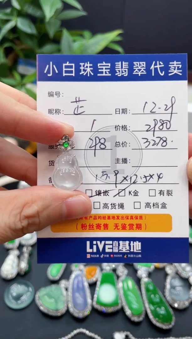 吊坠(不含链)18K金镶嵌翡翠芷**～吊坠