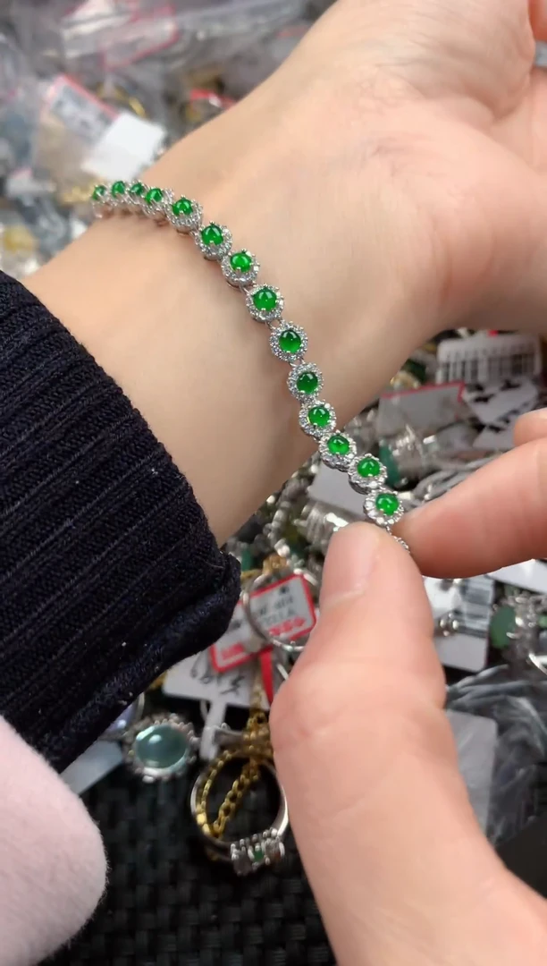 银S925镶嵌戒指翡翠222---7