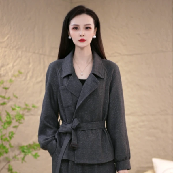 秋季时尚百搭气质高级2025新款轻奢遮肉显瘦套装两件套M-4XL