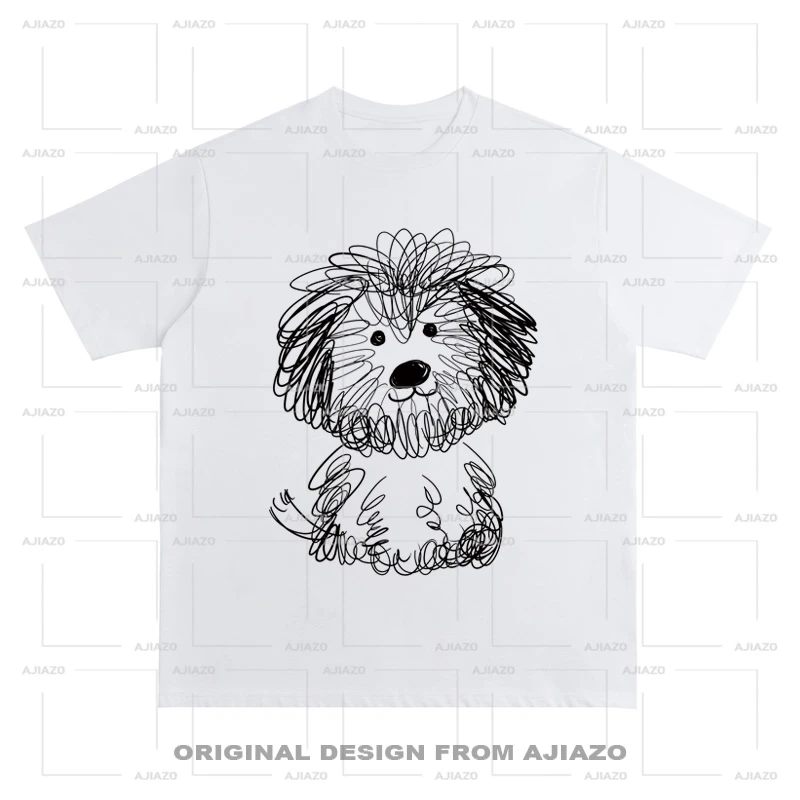 老狗十三【潦草画小狗】纯棉短袖 重磅男女同款宽松百搭休闲上衣