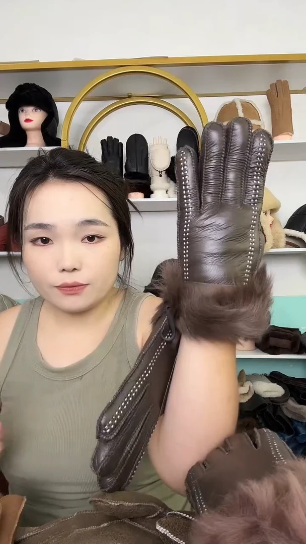 羊皮羊皮毛一体女款  棕色