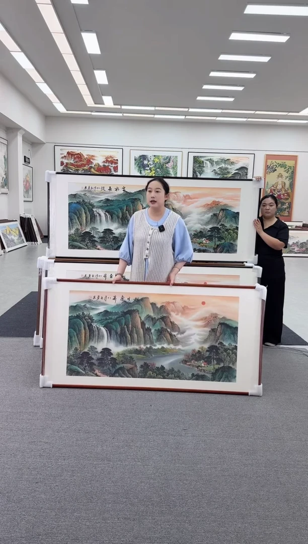 国画手绘  172*85   旭日东升