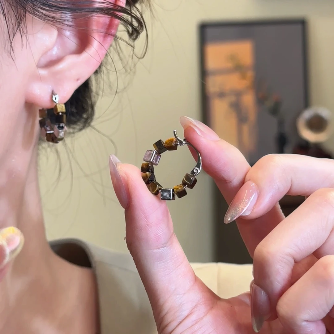 H444 秋冬美拉德耳环气质百搭复古小众