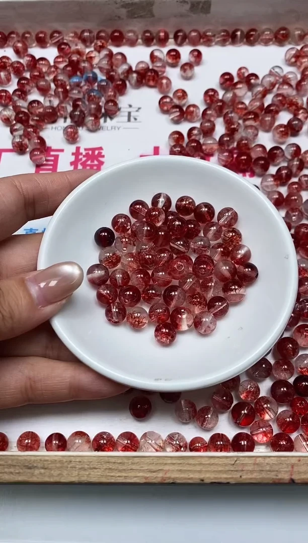 散珠未镶嵌水晶B988 红幽灵8mm10个9.9元