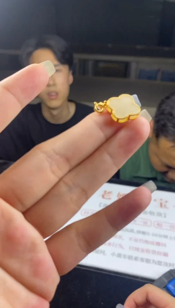 和田玉银S925镶嵌吊坠(不含链)吊坠-D8627