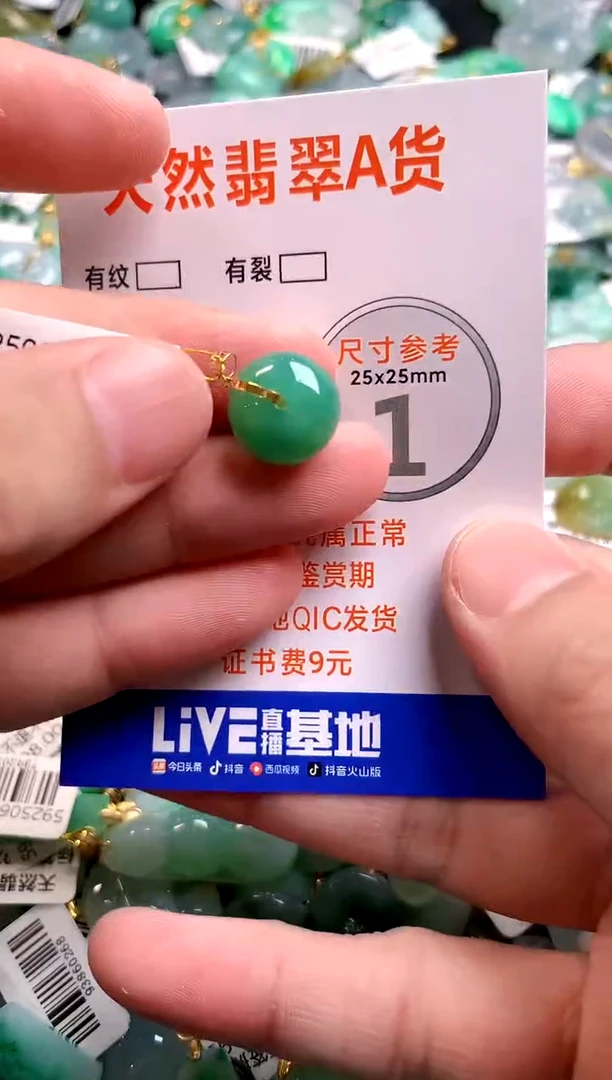 颈饰18K金镶嵌翡翠0919466191