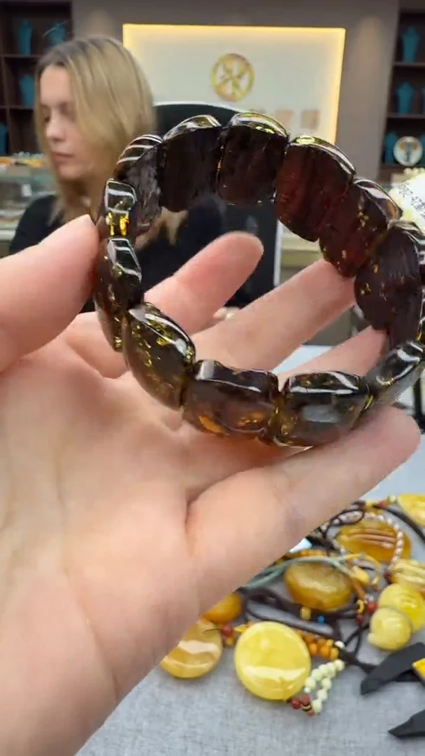 手链琥珀未镶嵌38号秒拍 假一罚三