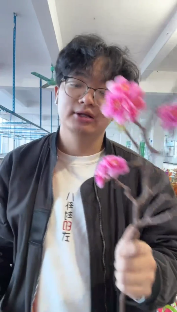 【闪购商品】仿真绿植桃花1束