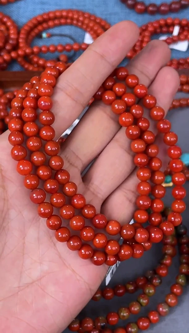 未镶嵌手串南红玛瑙N16凉山瓦西料原矿正色满色满肉多圈