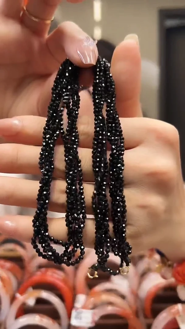 未镶嵌项链尖晶石扭扭链5股/18K金设计款