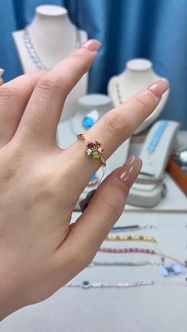 银S925镶嵌戒指碧玺245JH0101产品一个（多样性）