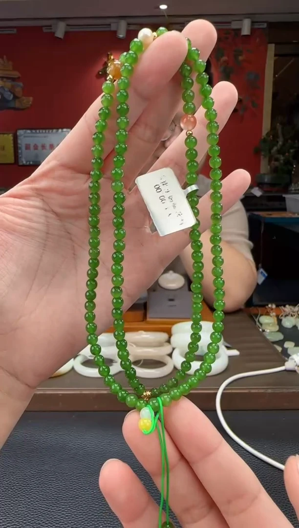和田玉未镶嵌颈饰碧玉多圈卡4