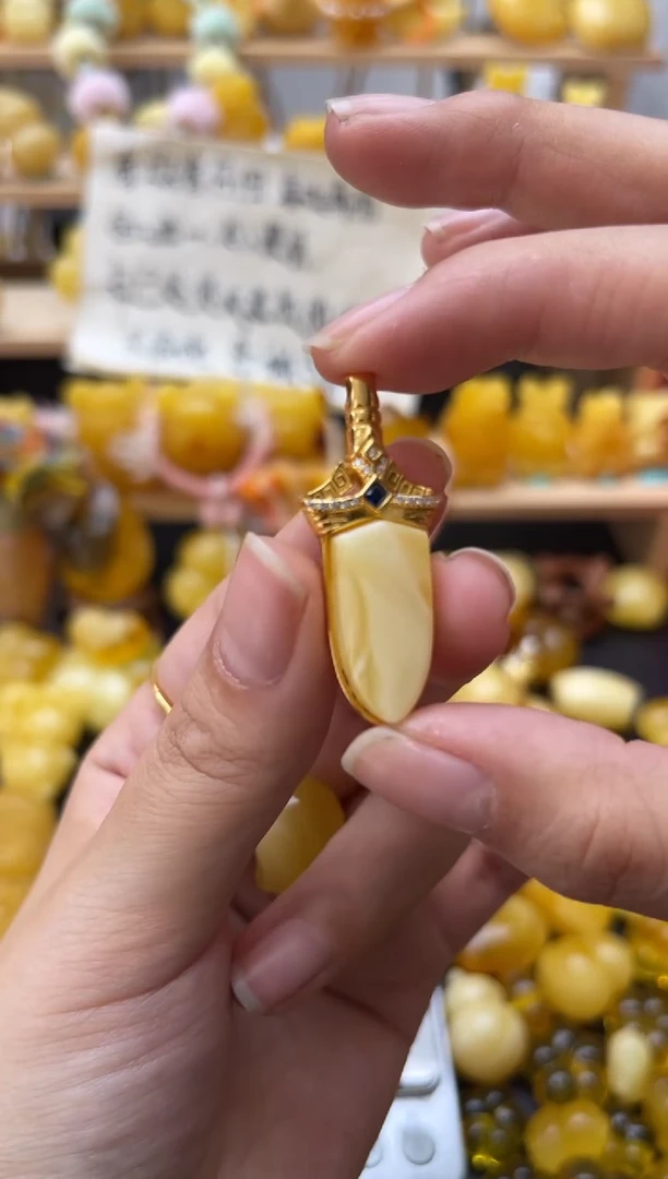 琥珀银S925镶嵌珠宝奇石121琥珀蜜蜡微瑕