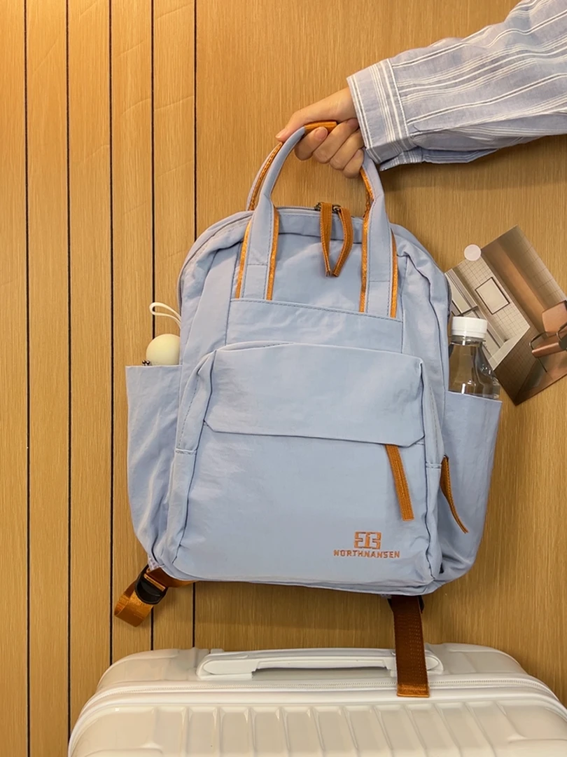 新款时尚电脑双肩包大容量通勤防水旅行包高中大学生书包简约双肩