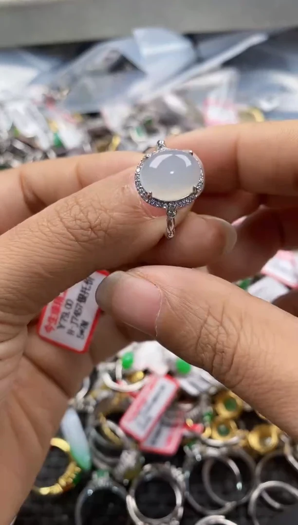 银S925镶嵌戒指翡翠7777              2