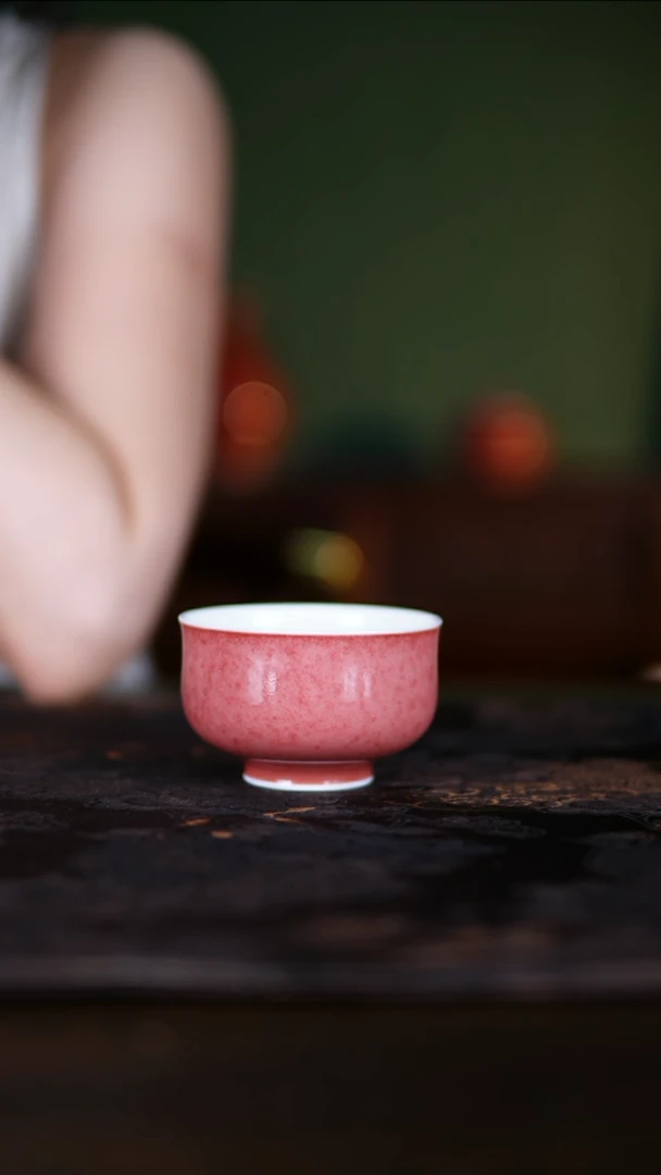 杯子景德镇纯手工陶瓷豇豆红