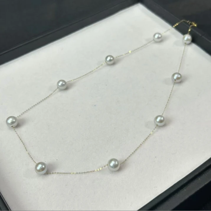 【睿泽鉴宝】18K海水珍珠真多麻满天星项链多样性发一/有瑕 V0148