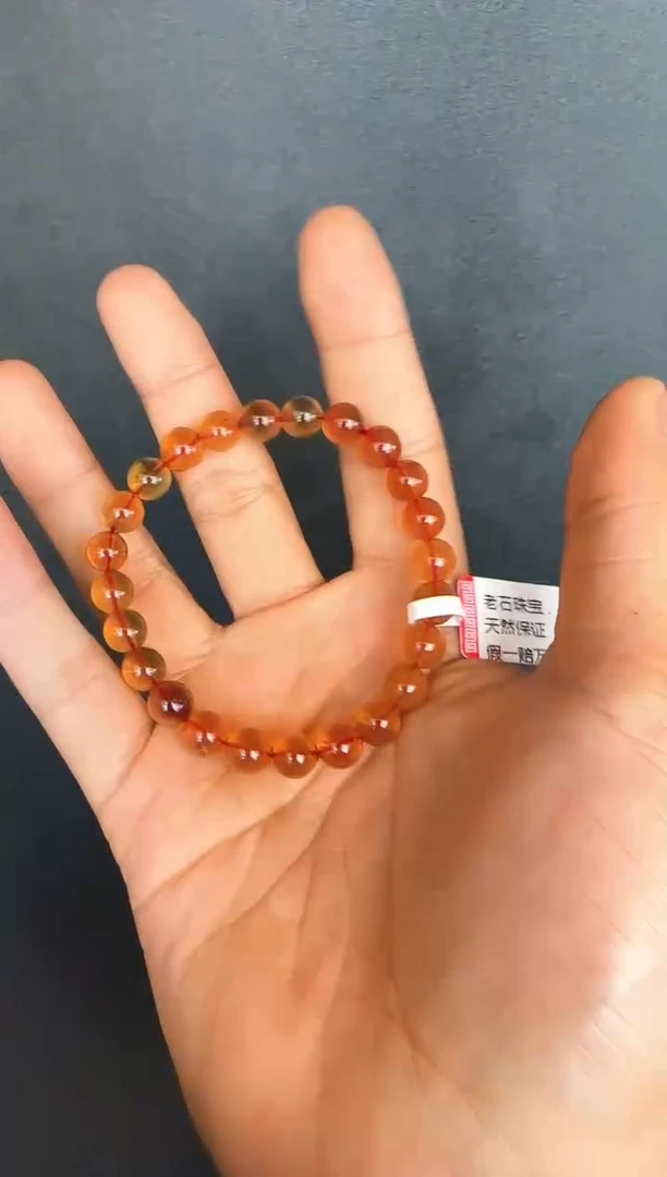 手串琥珀未镶嵌*40缅甸琥珀紫罗兰手串7mm