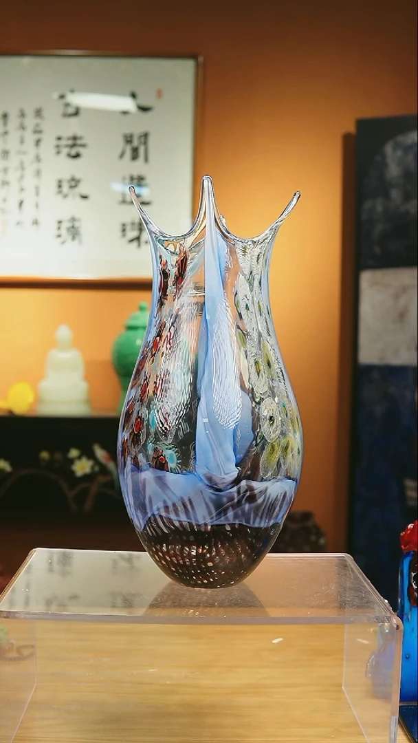 手工艺品琉璃木槿琉璃花器