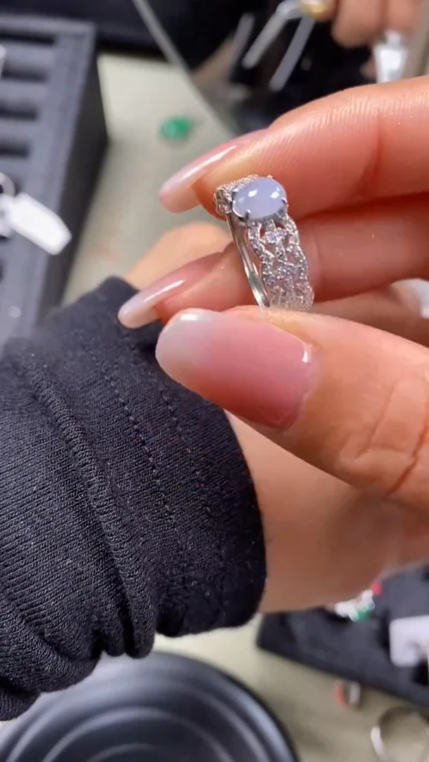 【闪购商品】翡翠戒指银S925镶嵌6783