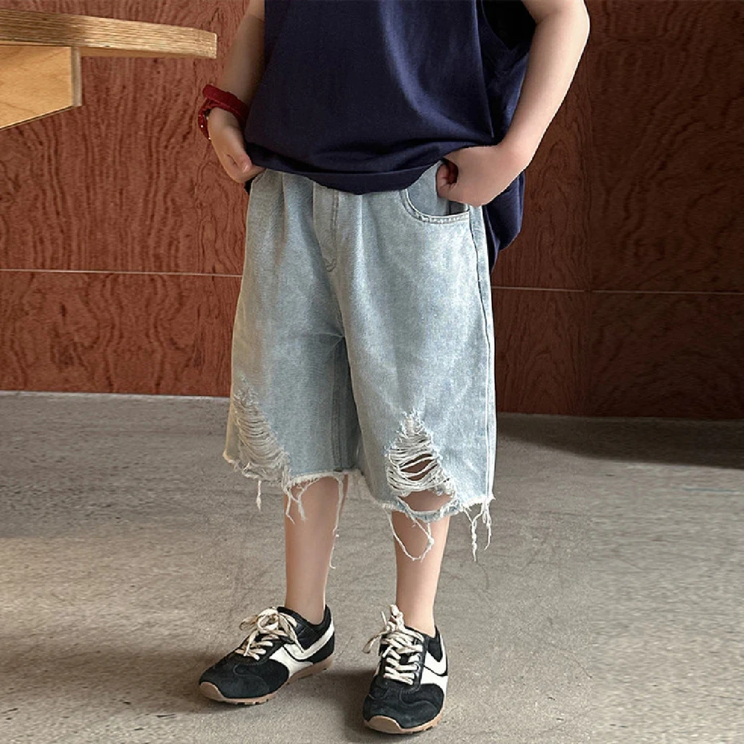 K5178 HY25110 夏季中童破洞牛仔短裤