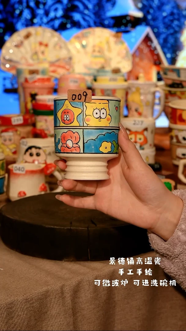 陶瓷009景德镇原创设计师款高温陶瓷手工手绘