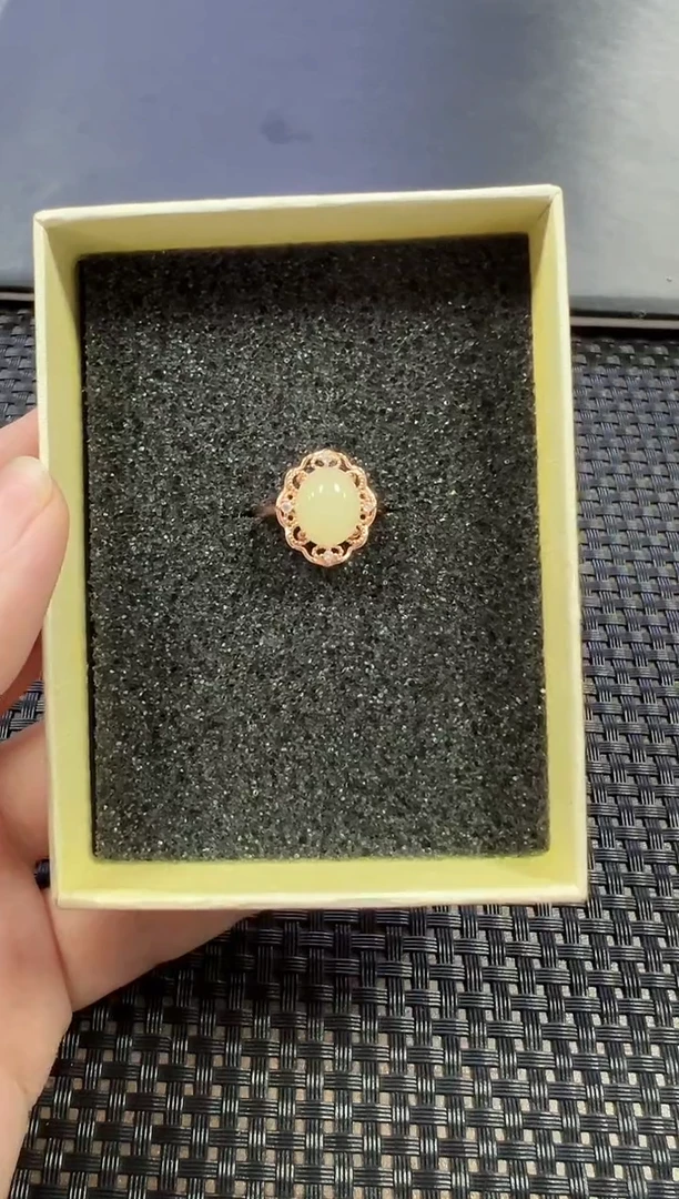 和田玉戒指银S925镶嵌（多样性发一件）