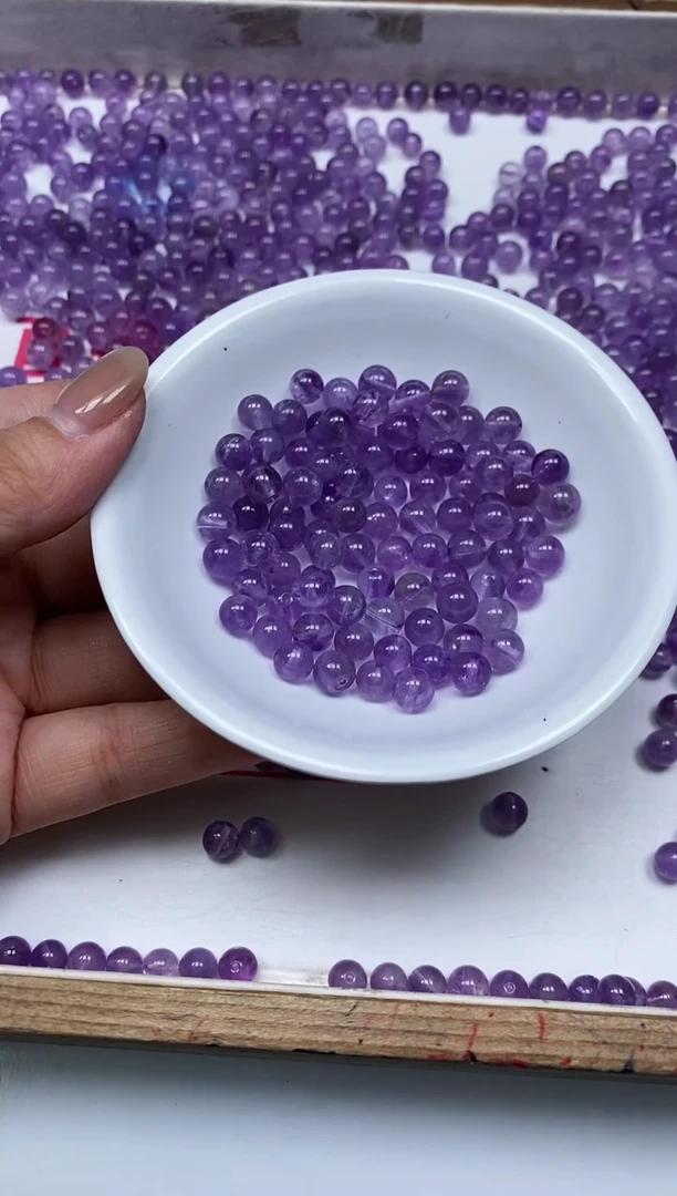 散珠未镶嵌水晶B1092 紫水晶6mm30个12元