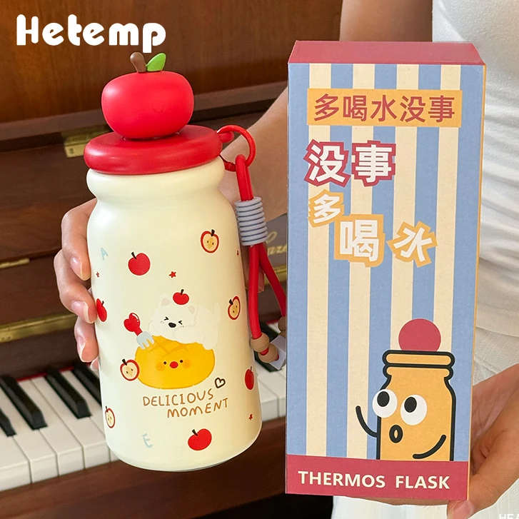 恒度苹果头316不锈钢保温杯子新款爆款2025新款女生高颜值吸管杯