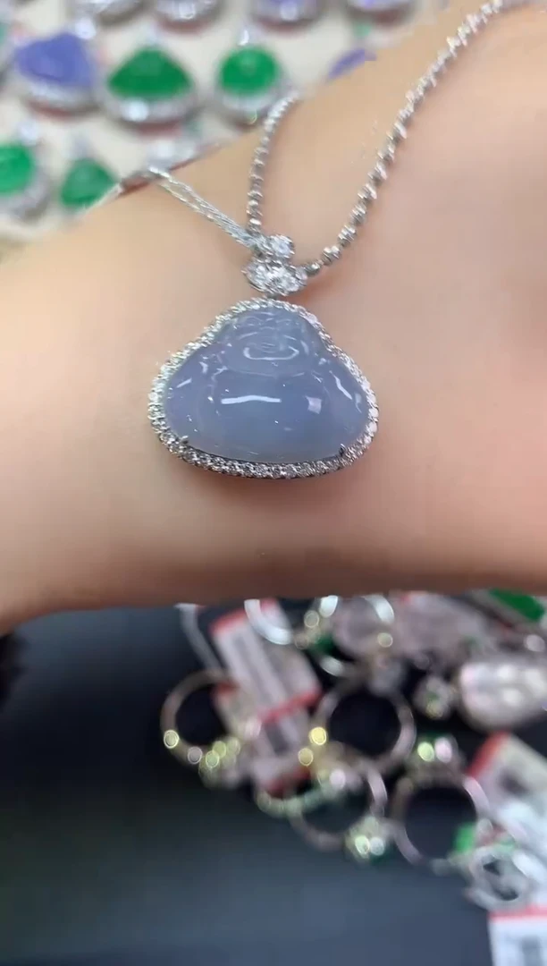 吊坠(不含链)18K金镶嵌翡翠吊坠(不含链)|6800