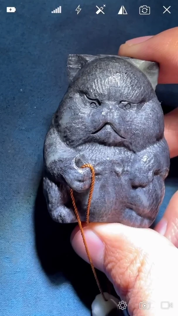 未镶嵌和田玉摆件加菲猫 XH