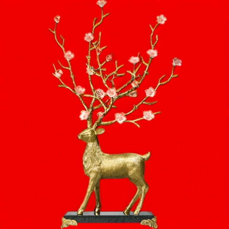 （帮你提高留量＋薇）梅花玄关客厅电视柜入户摆件家居装饰品乔迁