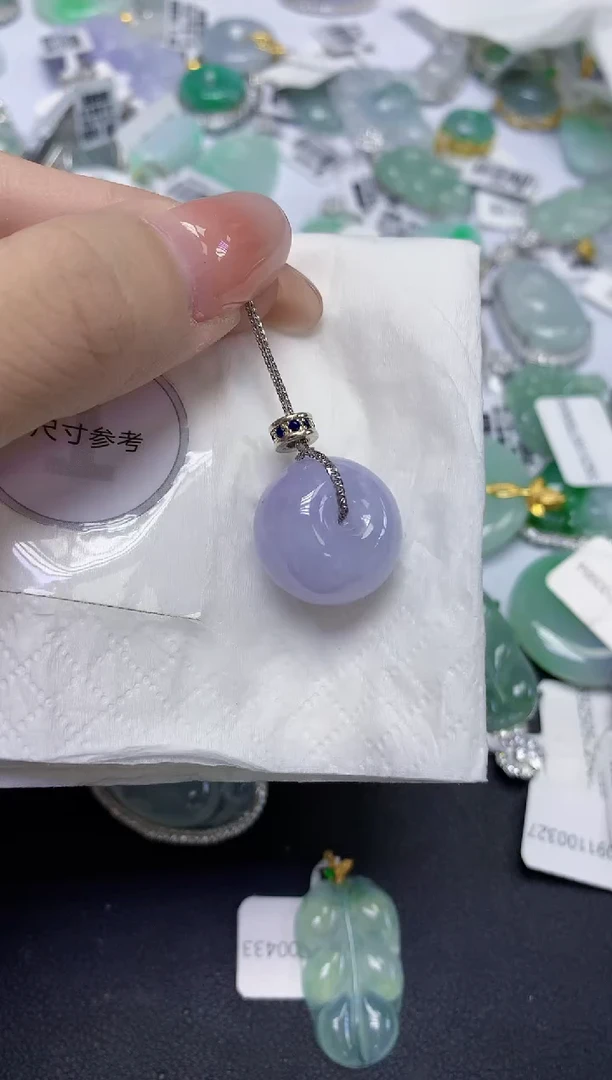 颈饰未镶嵌翡翠天然缅甸翡翠A货百元以上9元证书费自理