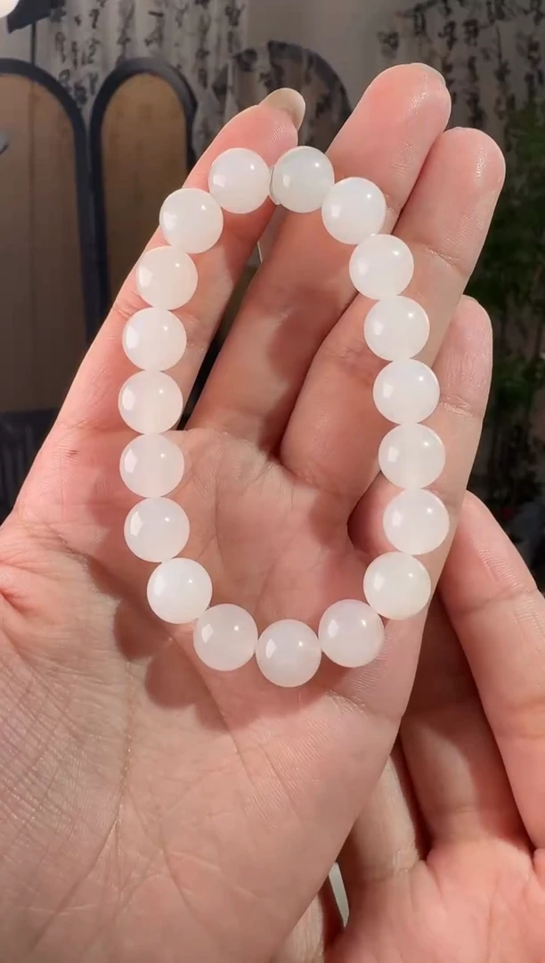 未镶嵌手串和田玉T1 白玉手串 10mm