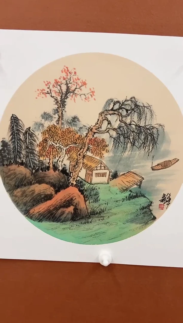 国画李文峰三尺斗方卡纸