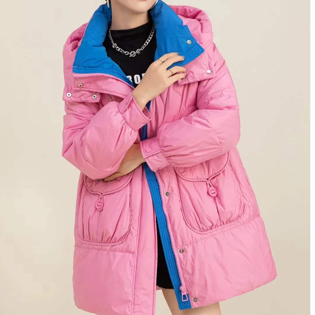 （7817）秋冬款中长款90白鸭绒羽绒服